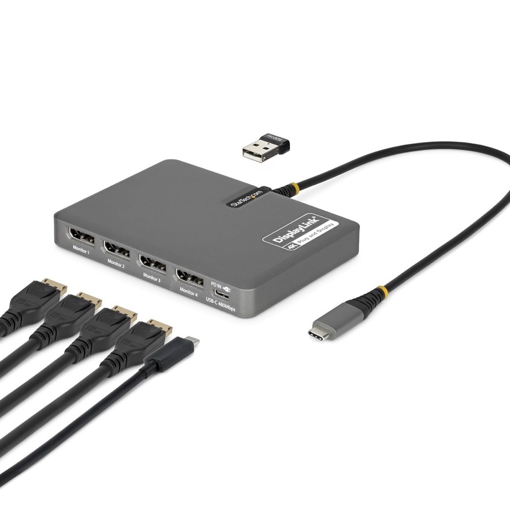 BNIB StarTech USB-C to Quad DisplayPort 4K60, 4K120 Workstation Dock